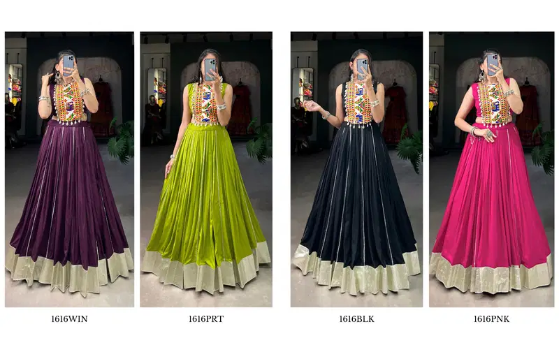 Aawiya 1616 Colours Rayon Designer Navratri Lehenga Choli Wholesalers In India